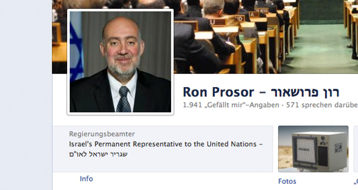 Botschafter Prosor beschwert sich auf Facebook über die Voreingenommenheit der Vereinten Nationen