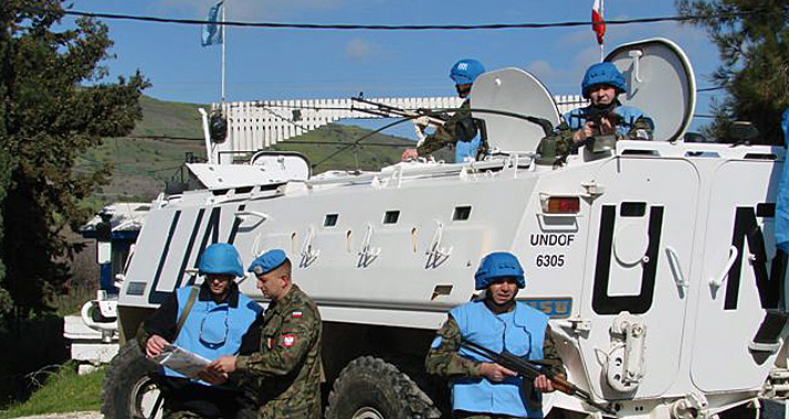 Die UN-Mission UNDOF beobachtet seit 1974 auf dem Golan die Einhaltung der Waffenstillstandsvereinbarung zwischen Israel und Syrien.