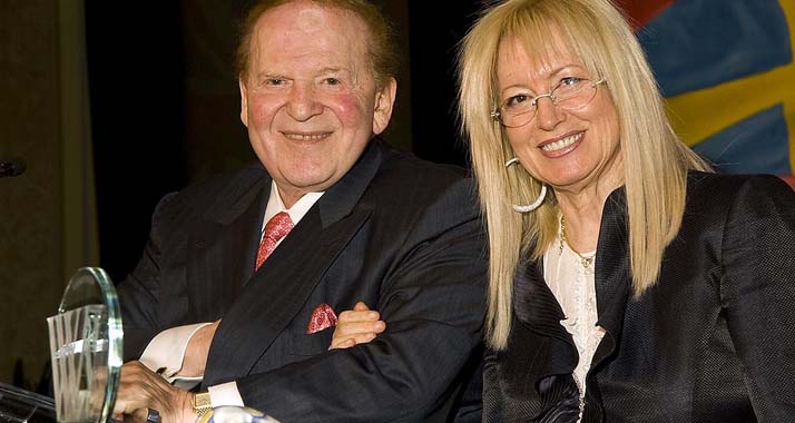 Die Geschäftsleute Miriam und Sheldon Adelson waren Ehrengäste der Feier.