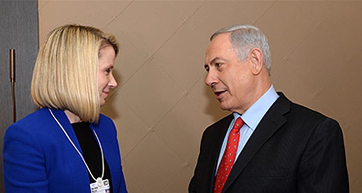 Netanjahu warb bei der Yahoo-Präsidentin Mayer für den Standort Israel.