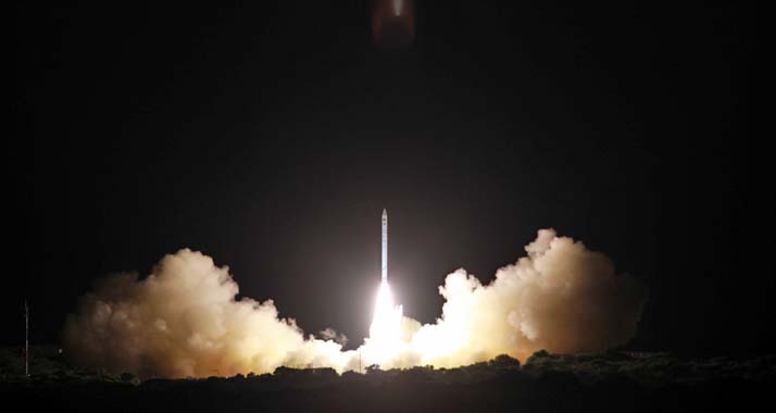 Der Start von "Ofek 10": Mit einer "Schavit"-Rakete wurde der Satellit in eine Erdumlaufbahn geschickt.