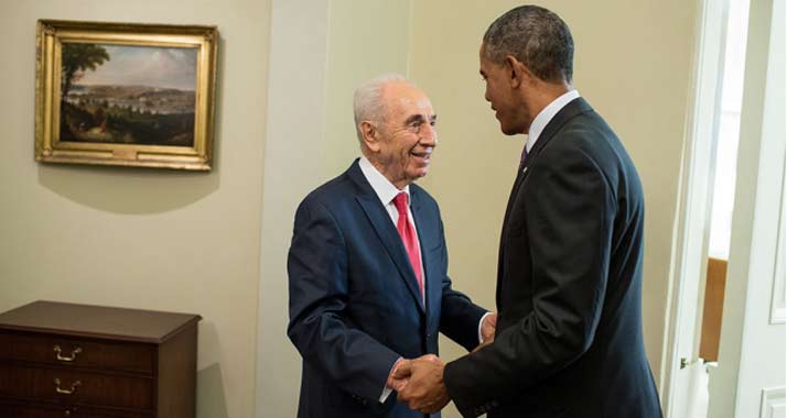 Freundschaftliches Verhältnis: Obama heißt Peres im Weißen Haus willkommen.