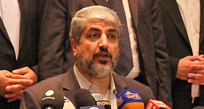 Keine Verhandlungen: Der Hamas-Politiker Masch'al fordert für eine Waffenruhe die Aufhebung der Gaza-Blockade.