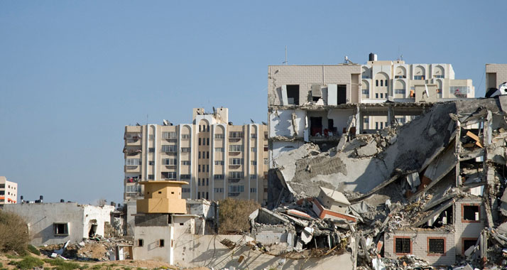 Bei der Militäroperation „Starker Fels“ wurden hunderte Gebäude im Gazastreifen zerstört. Im Bild: Zerstörung bei der Operation „Gegossenes Blei“ gegen die Hamas im Jahr 2009.