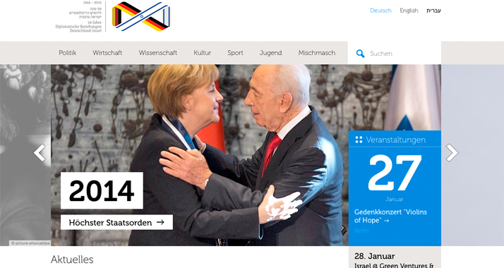 Die Webseite infomiert unter anderem über die politischen Beziehungen beider Länder.