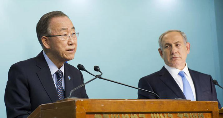 In Nahost, um zu Deeskalieren: UN-Generalsekretär Ban (l.) traf unter anderem den israelischen Premier Netanjahu