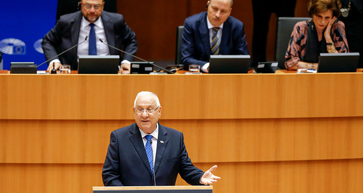 Im Europäischen Parlament: Staatspräsident Rivlin hat am Mittwoch eine Rede gehalten