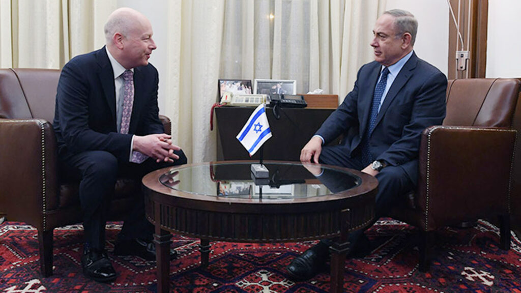 Greenblatt und Netanjahu am Montagabend in Jerusalem