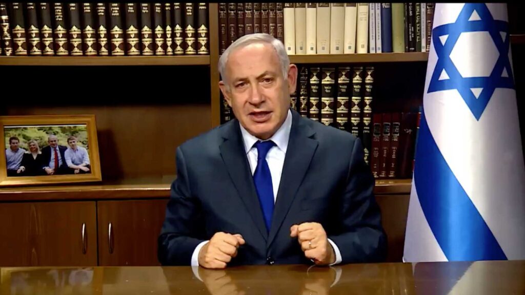 Der israelische Premier Netanjahu sandte eine Grußbotschaft per Video nach New York