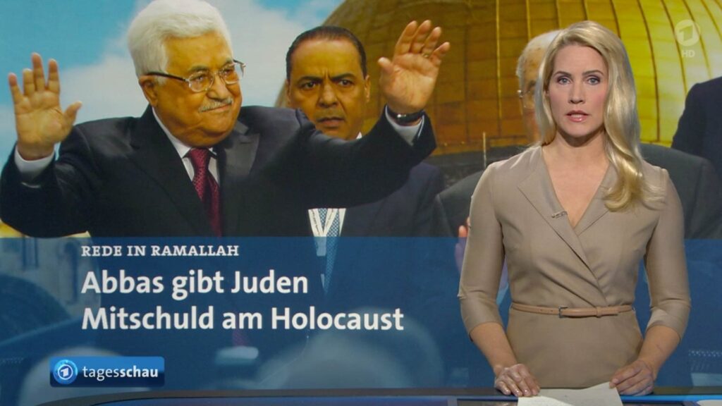 Die Tagesschau berichtete am 1. Mai über eine Rede von Palästinenserpräsident Abbas