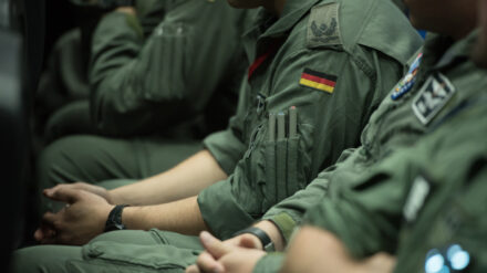 Ein Bundeswehrsoldat bei der internationalen Luftwaffenübung „Blue Flag“ (Blaue Flagge) 2017 in Israel