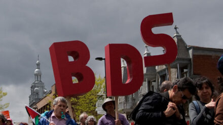 Demonstranten bei einer BDS-Kundgebung (Archivbild)
