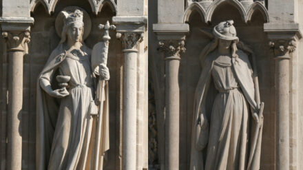 Die Statuen Ecclesia und Synagoge an der Pariser Notre-Dame-Kathedrale zeugen von kirchlicher Judenfeindschaft