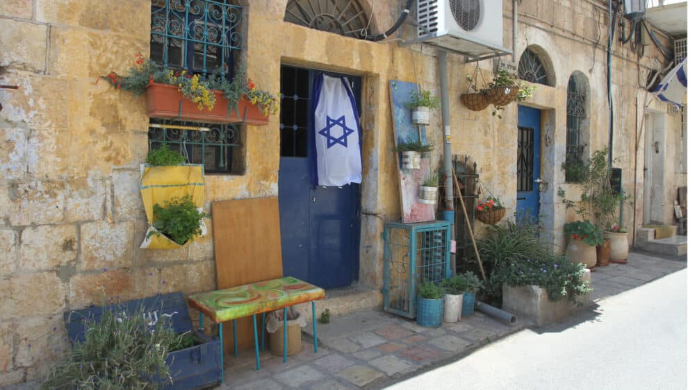 Nachlaot Jerusalem Israel-Flagge Idylle