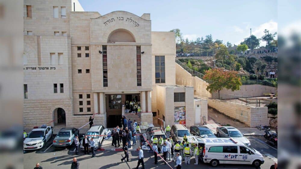 Anschlagsort Synagoge: Im Jahr 2014 töteten zwei palästinensische Brüder mehrere Juden beim Gebet. Der Vater der Terroristen durfte im ZDF die Tat rechtfertigen.