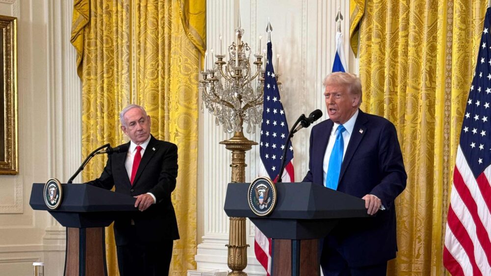 US-Präsident Trump präsentierte im Beisein des israelischen Premiers Netanjahu im Weißen Haus seinen Plan für den Gazastreifen